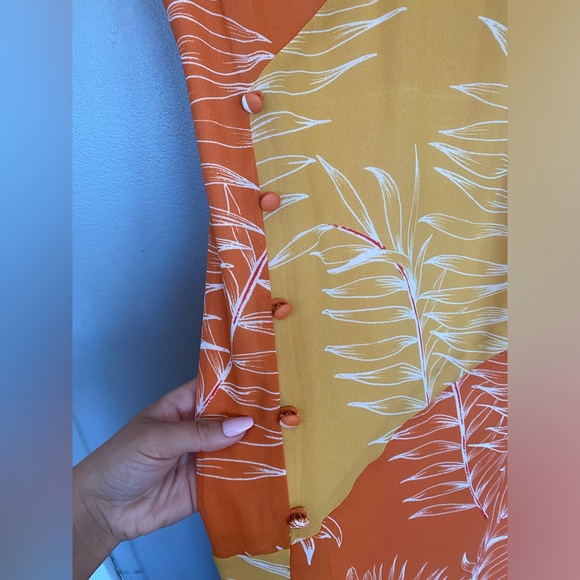 Camila Coelho Vivienne Midi Dress in Yellow & Orange - Picture 7 of 11